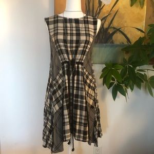 Black, Cream & Grey Big Pocket Dress